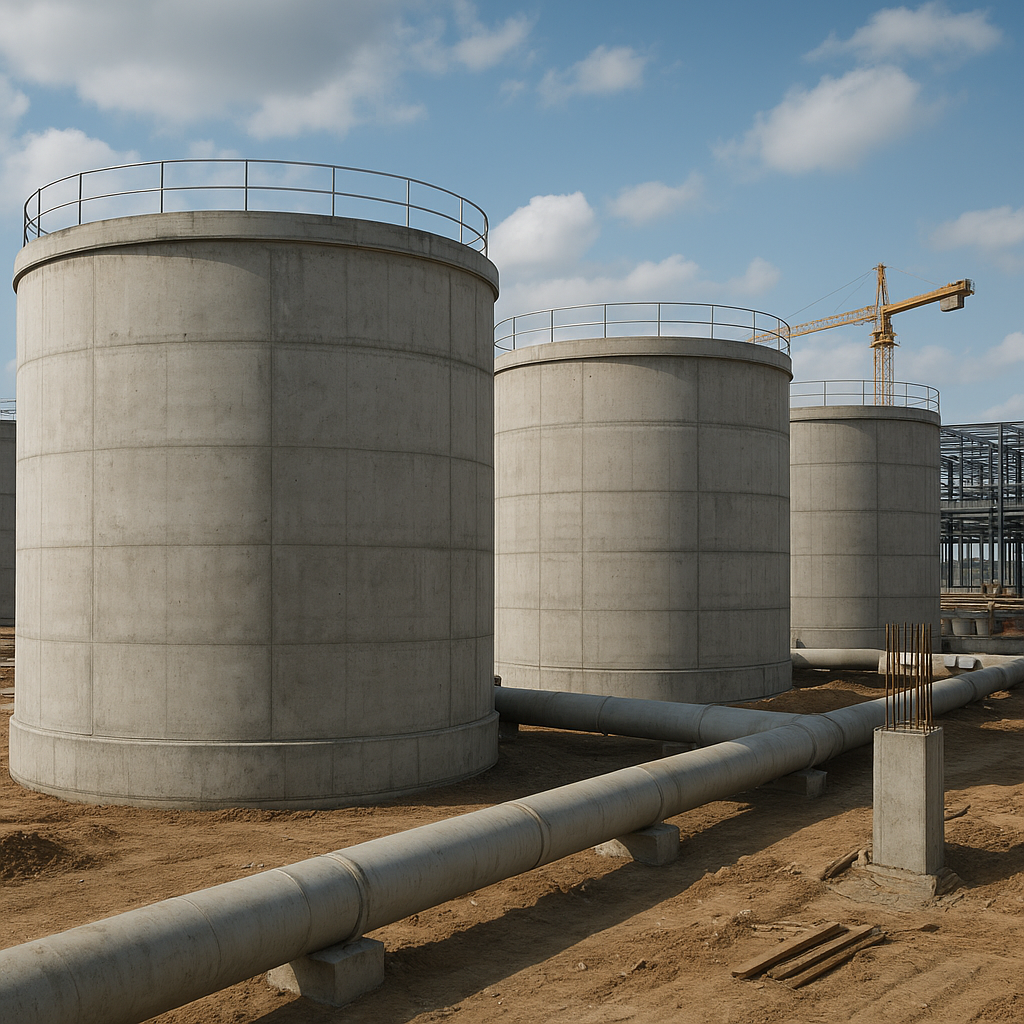 Zbiorniki betonowe - jakie mają zastosowanie w budownictwie przemysłowym?